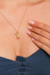 Premium 925 Sterling Silver Giraffe Love Necklace