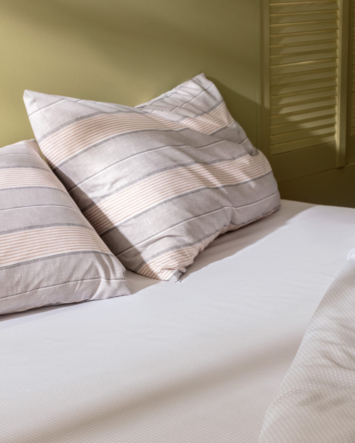 Cotton Blend King Size Duvet Cover Set - Printed Grey/Beige