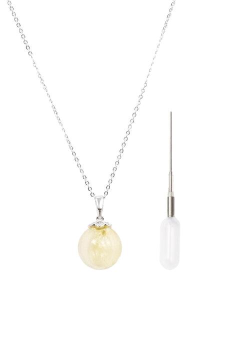 Premium Scented Glass Ball Necklace Yellow Aroma Diffuser Pendant