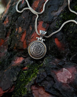 Collier pendentif en argent sterling avec sceau de Salomon rotatif - Sagesse & Protection