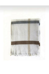 Cream Striped Acrylic Shawl & Scarf