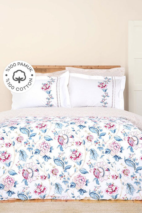 Ilena Fuchsia 100% Cotton Single Duvet Cover Set