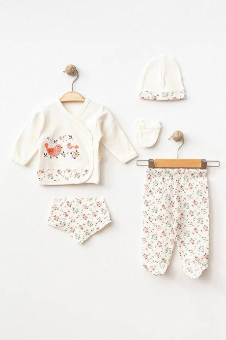 Newborn 100% Cotton 5-Piece Hospital Exit Set - Little Bird Design