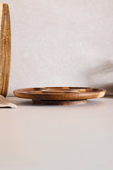 Acacia 5-Compartment Snack Serving Plate - 35 cm