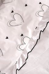 100% Cotton Ranforce Double Ruffled Heart Duvet Cover Set