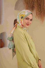 Comfort Flowers Cotton Soft Shawl - Mold Green