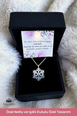 925 Sterling Silver Plated Snowflake Necklace with Light-Up Gift Box