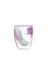 Double Wall Glass with Feather Design - 350ml