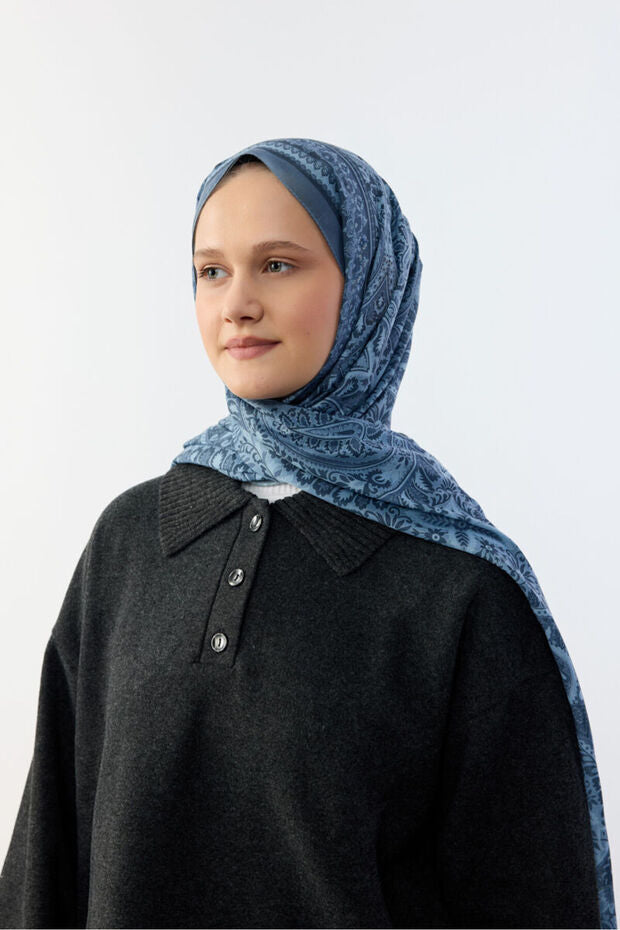 Allica Etnisch Patroon Katoen Zachte Antislip Sjaal - Indigo
