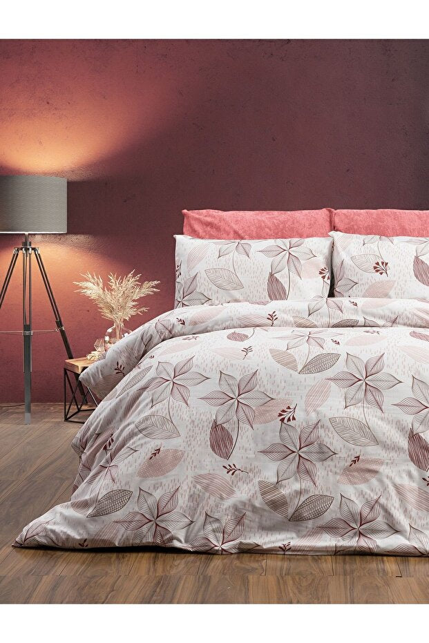 Acelya 4-Piece Double Duvet Cover Set - 80% Cotton