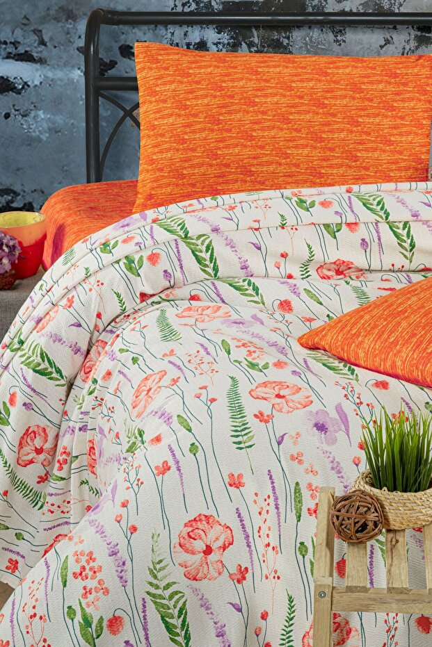 100% Cotton Double Bedspread - Spring Floral Print
