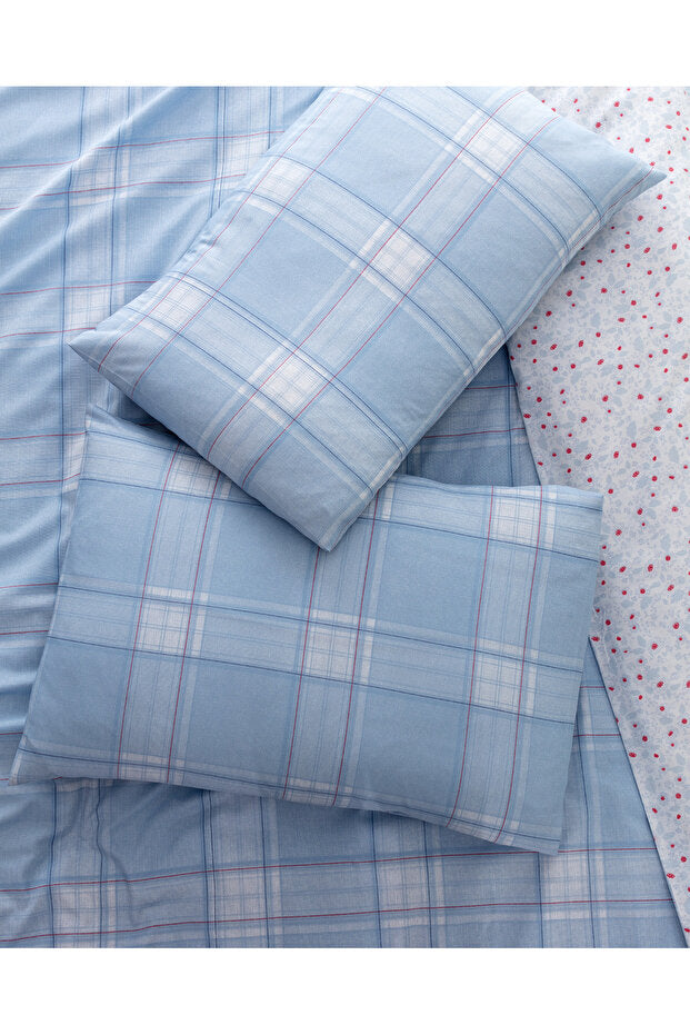 Blanch Double 100% Cotton Ranforce Duvet Cover Set - Blue