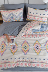 Sahara Double Duvet Cover Set - Patterned, Reversible & Fitted Sheet
