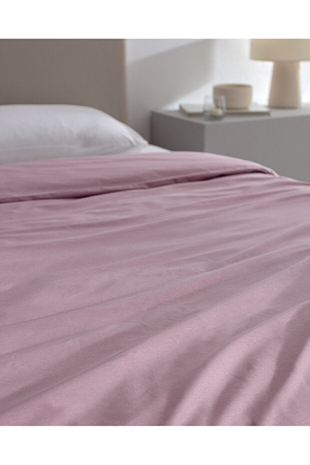 Manon 100% Cotton Ranforce Double Duvet Cover - Light Plum