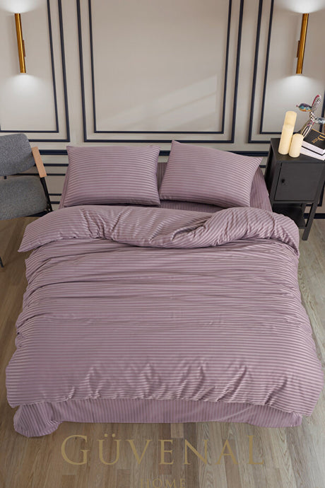 Deluxe Double Cotton Satin Duvet Cover Set - 4 Piece