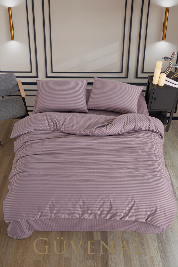 Deluxe Double Cotton Satin Duvet Cover Set - 4 Piece