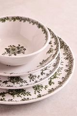 Vintage Green Floral 27-Piece Ceramic Dinnerware Set