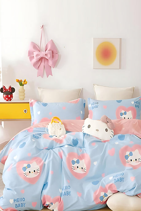 Hello Kitty Single Duvet Cover Set - 3-Piece, 160x220cm