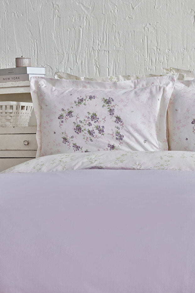 Nevra Double Piqué Summer Bedding Set - 100% Cotton Lilac