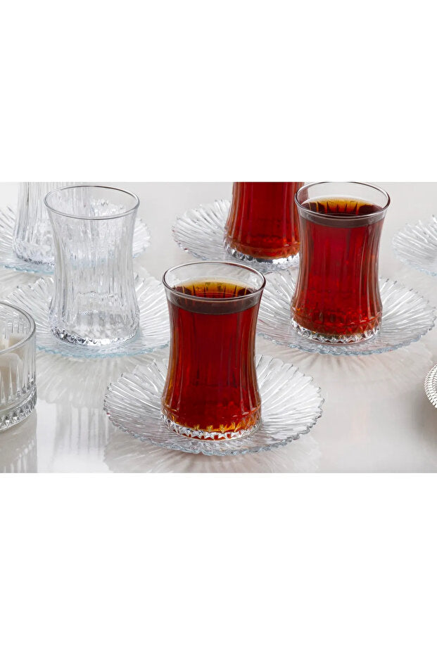 Pasabahce Elysia Professional Turkish Tea & Espresso Glass Set - 12 Piece