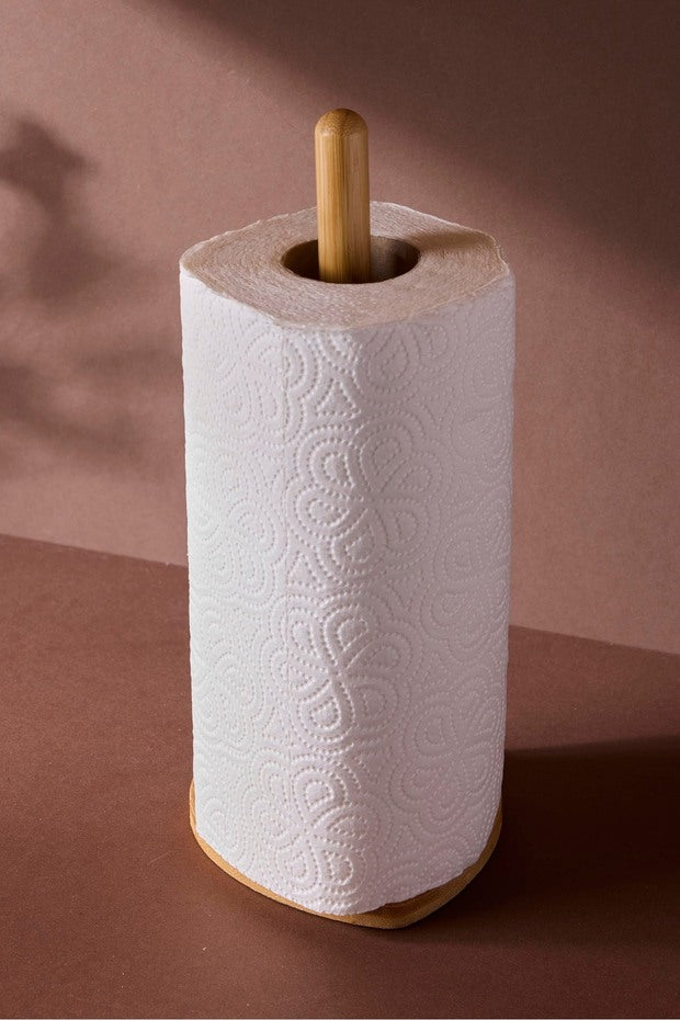 Bamboo Heart Paper Towel Holder - Stylish Kitchen Storage
