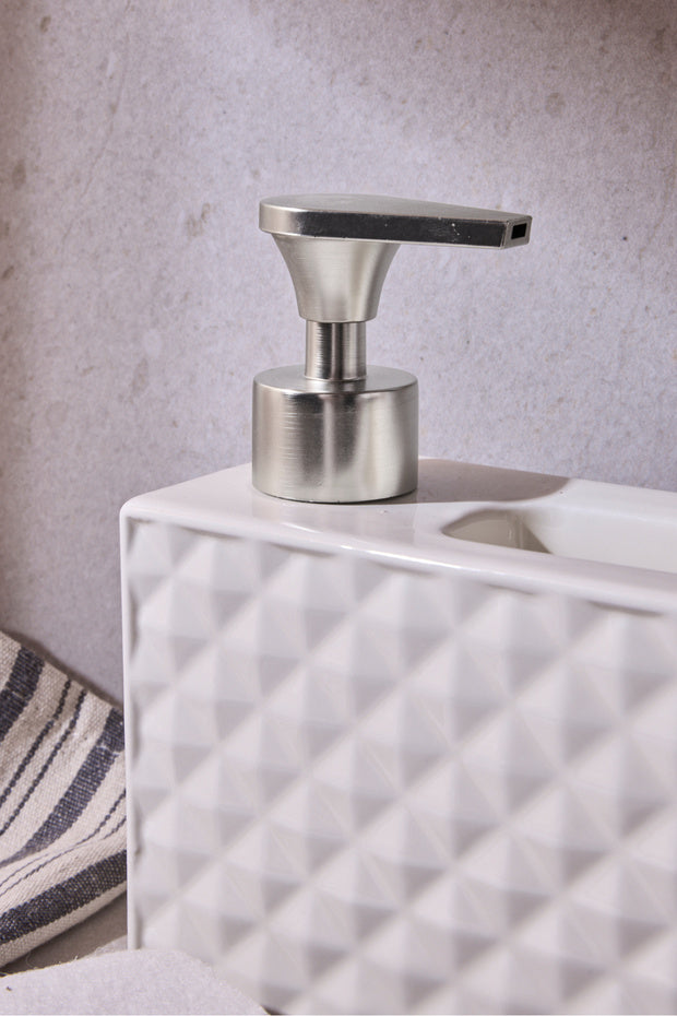 750ml Porcelain Kitchen Soap Dispenser with Integrated Sponge Holder