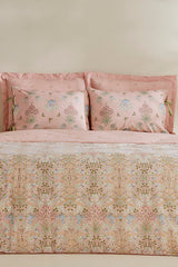 Flovy 100% Cotton Double Duvet Cover Set - Powder Pink