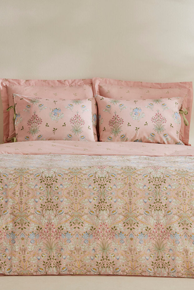 Flovy 100% Cotton Double Duvet Cover Set - Powder Pink