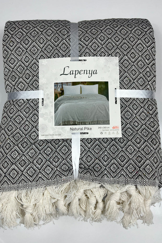 Natural Pike Bedspread - King Size 240x260cm, 85% Cotton