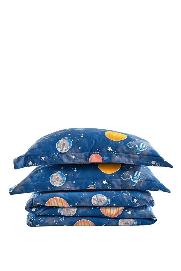 Galaxy 100% Cotton Double Duvet Cover Set - Space Theme