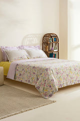 Eliana 100% Cotton Single Duvet Cover Set - Lilac Floral