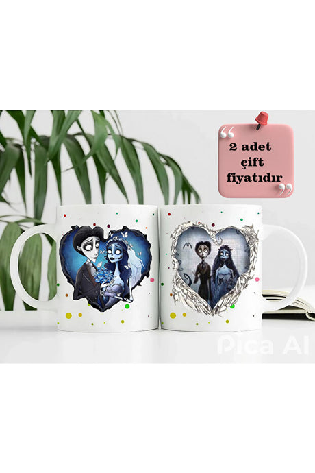 Corpse Bride Victor & Emily Couple Mugs - 300ml Set of 2
