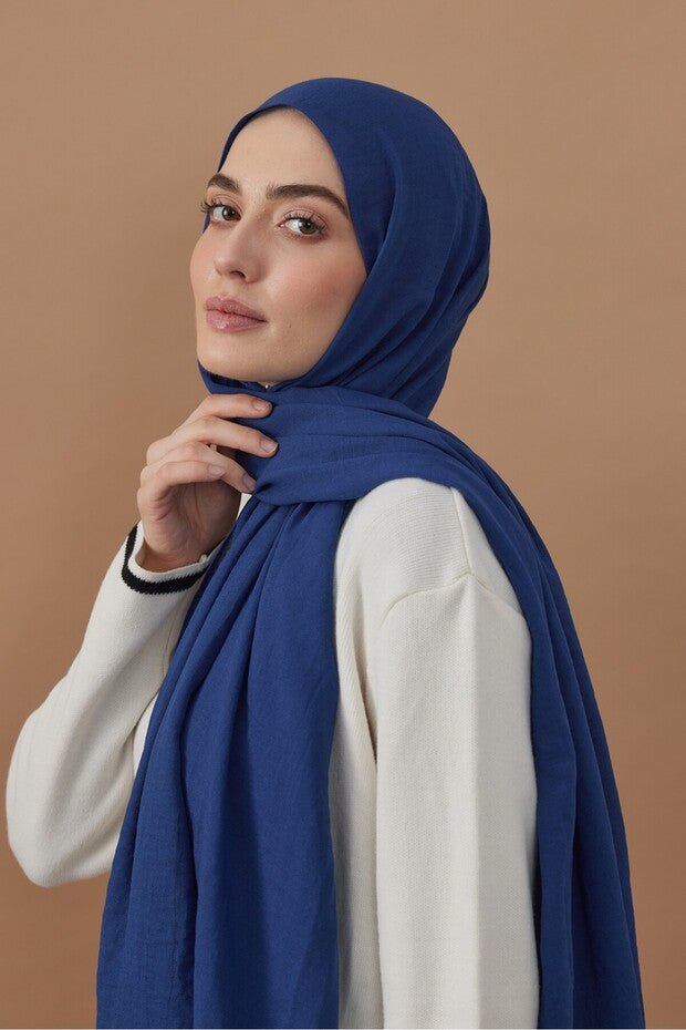 Crushed Cotton Shawl, Lightweight & Wrinkle-Free