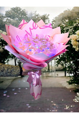 LED Pink Butterfly Bouquet - Love Wrapped Decorative Gift