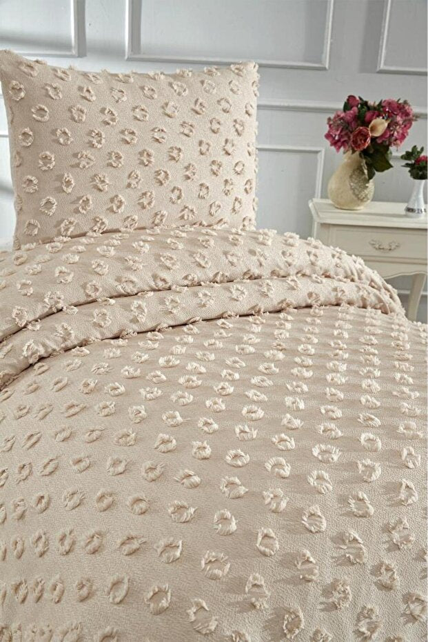 Konik Single 2-Piece Quilt Set - Beige