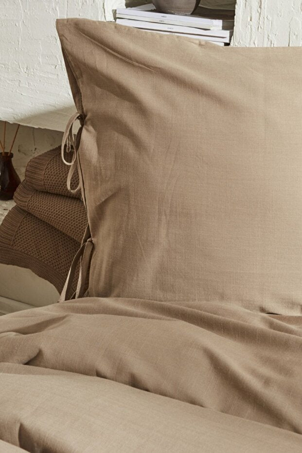 4 Element Double Duvet Cover Set - Latte, 100% Cotton