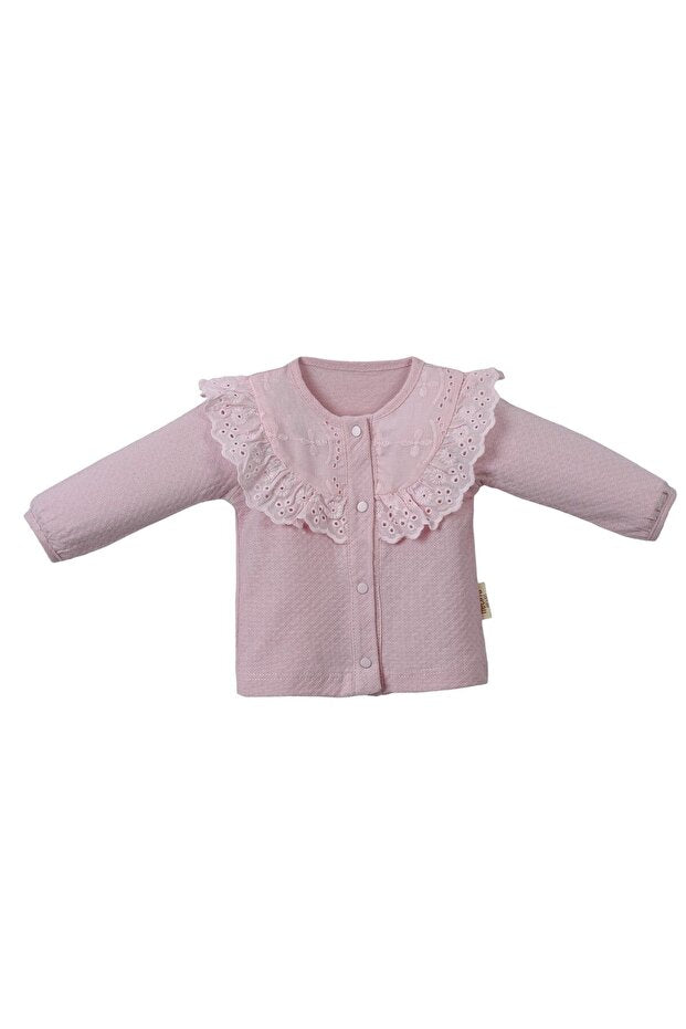 Ensemble de sortie de maternité pour bébé, 5 pièces, matelassé à volants - 0-3 mois