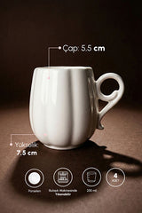 Pure Pumpkin Design Porcelain Mug Set - 230ml x 4