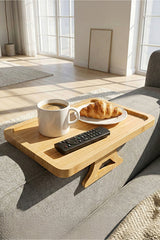 SofaServe Rectangular Bamboo Sofa Armrest Tray - Stable & Stylish (27x20 cm)