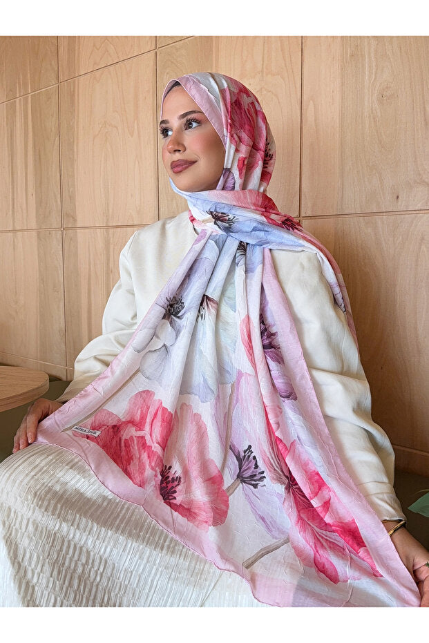 Patterned Bamboo Crinkle Shawl - Stay-Put, Lightweight & Trendy