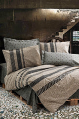Arlo Brown Double Duvet Cover Set - 100% Cotton Comfort