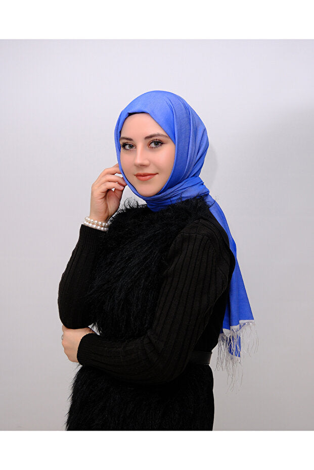 Silky Blue Shawl - Lightweight & Breathable