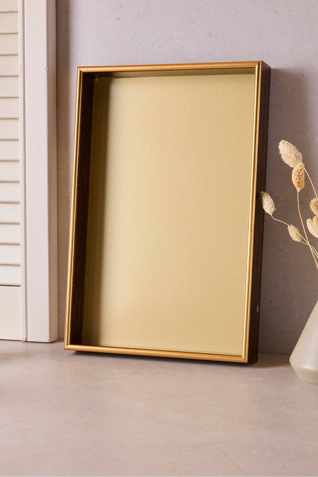 Elegant Gold Finish Rectangular Serving Tray - 25x37 cm