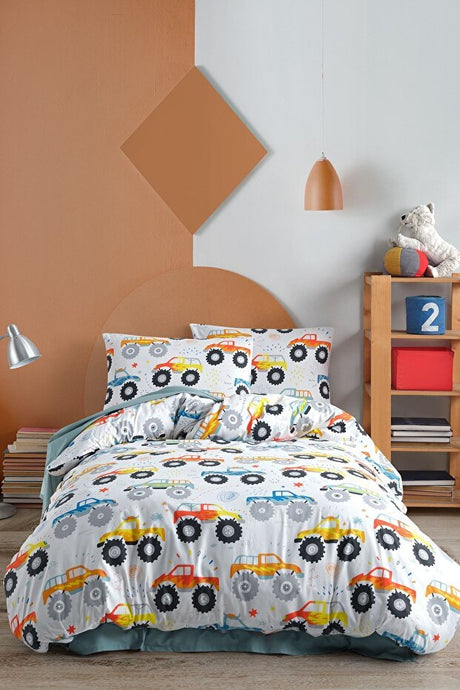 Cars Monster Truck 100% Cotton Single Duvet Cover Set