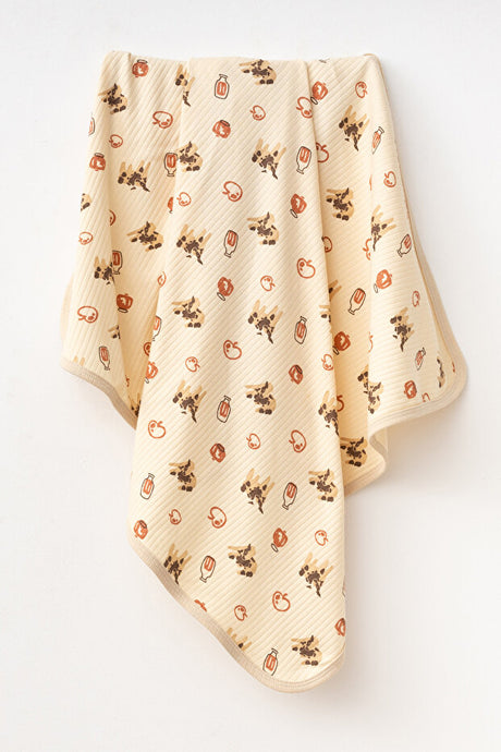 Baby Blanket - 80x90 cm Soft Cotton with Mini Cow Print
