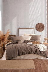 Demeter 100% Cotton Washed Double Duvet Cover Set - 4-Piece