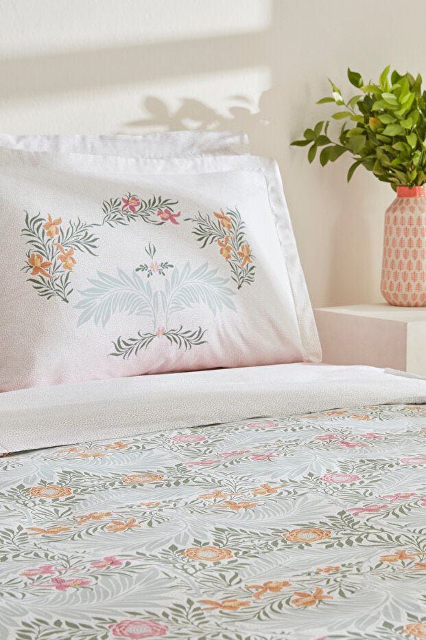 Sean 100% Cotton Double Duvet Cover Set - Floral Pattern