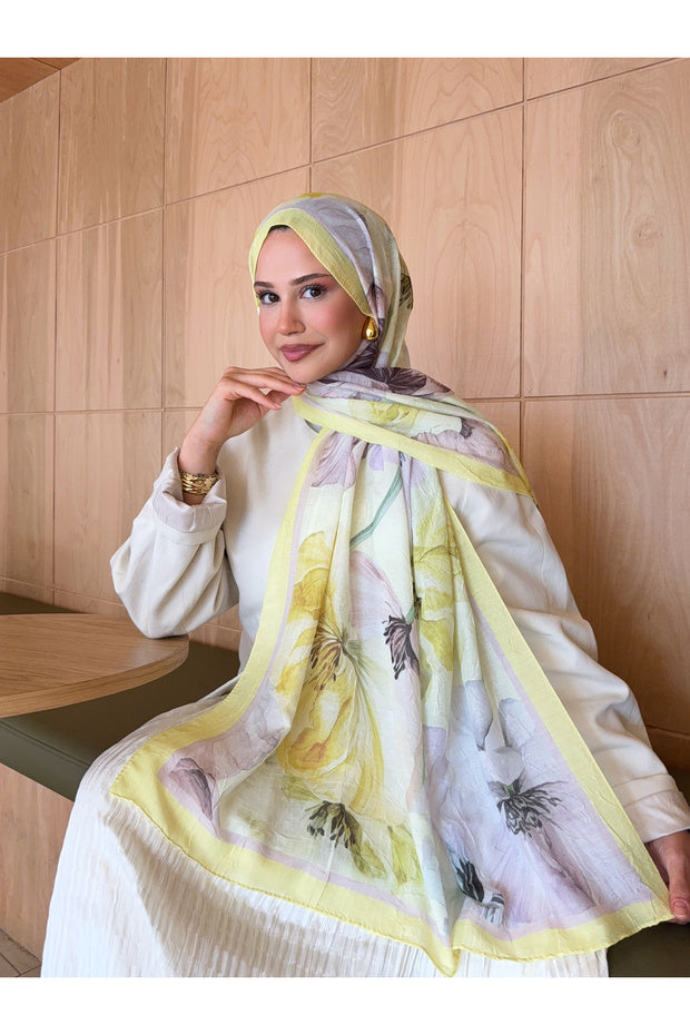 Patterned Bamboo Crinkle Shawl - Lightweight & Trendy