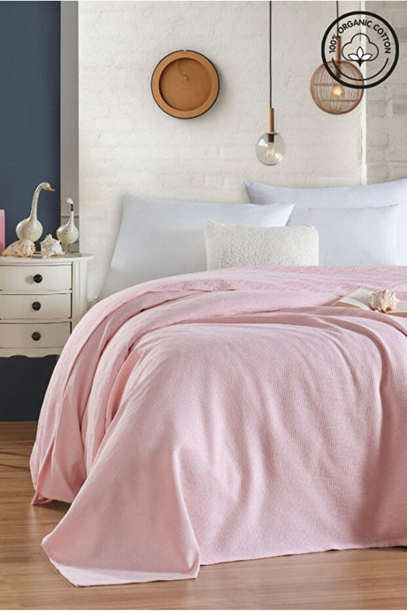 100% Organic Cotton Single Pike Bedspread - Checkered
