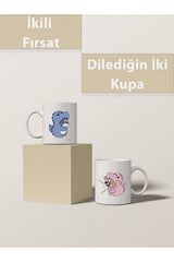 Tom & Jerry Cartoon Porcelain Mug Set - 2 Cups